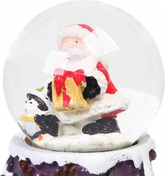 Куля новорічна Дід Мороз із пінгвіном 6,5х9 см EPI-ZYM18149 