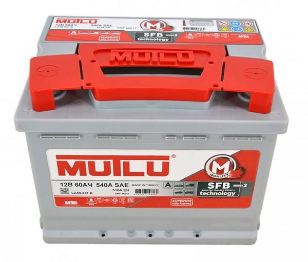 Автомобильный аккумулятор Mutlu 12V60Ah 510 EN R (LB2) SERIA 2, 242x175х190мм