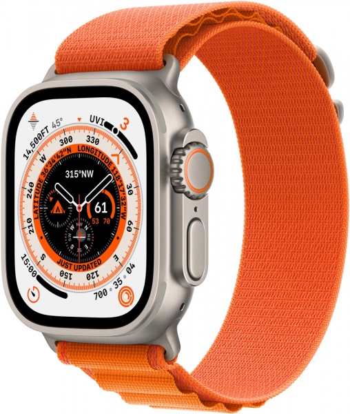 Смарт-годинник Apple Watch Ultra GPS + Cellular, 49mm Titanium Case with Orange Alpine Loop -Medium