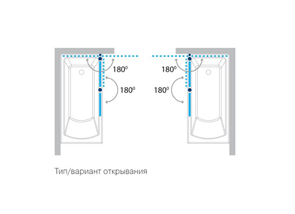 Штора для душа Koller Pool QP97 L chrome