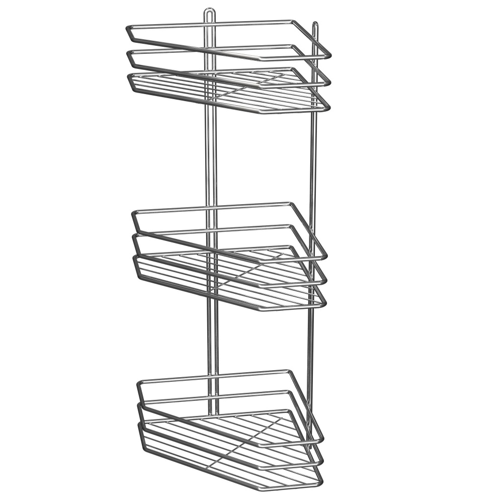 Полка для ванной Метал-Стиль угловая 25 см 3-ярусная хром ПВ-25332