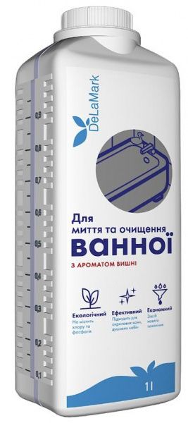 Миючий засіб DeLaMark для ванної кімнати з ароматом вишні 1 л