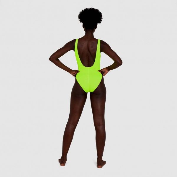 Купальник Speedo DEEP_U-BK_HI_LEG_1PC_PT_A 8-12369F381 р.38 черно-салатовый