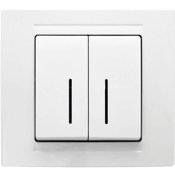 Выключатель двухклавишный Gunsan Moderna с подсветкой 16 А 250В IP20 белый MD 29 11 104