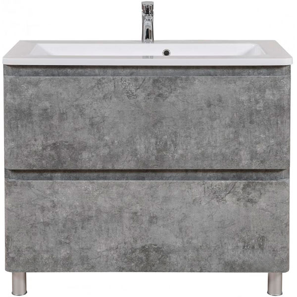 Тумба напольная Aqua Rodos Акцент серый мрамор с умывальником Альфа 100