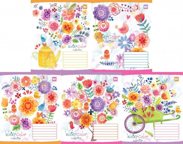 Комплект тетрадей Flower patterns 12 листов в клетку 25 шт. YES