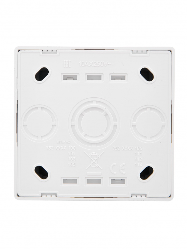 Вимикач прохідний одноклавішний Lezard LETO без підсвітки білий 752-0200-105