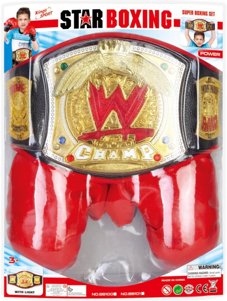 Игровой набор KingSport пояс чемпиона с перчатками BB101