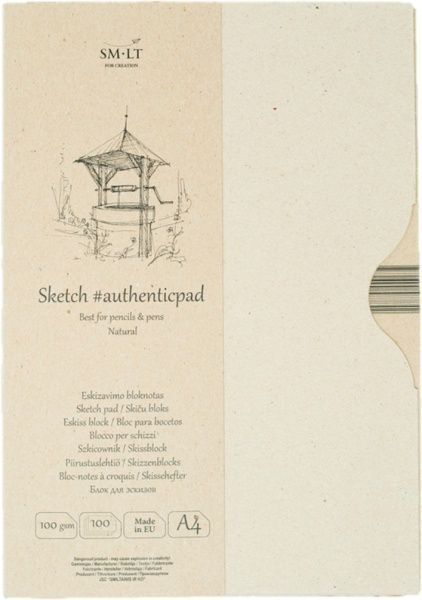 Склейка для ескізів Authentic A4 21х29,7 см 100 г/м² 100 сторінок Smiltainis