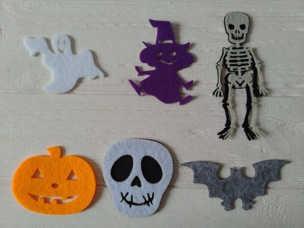 Декоративний виріб з фетру Хелловін 125131 6 шт. Діамантові ручки