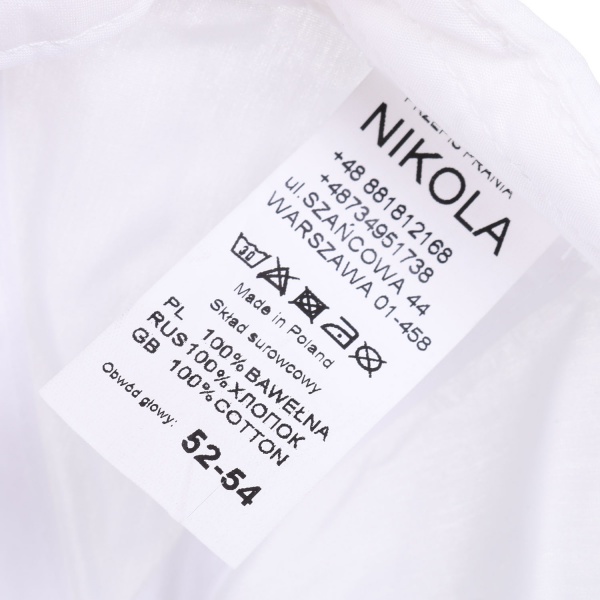 Кепка для девочек Pampona 21 L 07 р.52 белый 