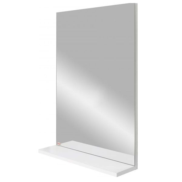 Зеркало Хаст 60х70 см белое с полочкой