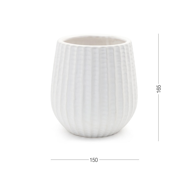 Кашпо керамічне МВМ DH-FLOWERS-25 M WHITE 16,5 см Білий 