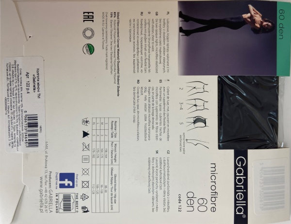 Колготки женские Gabriella 60 den р. 4 черный