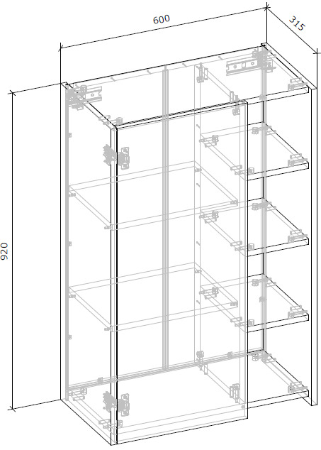 Шкаф верхний МС Злата 60х92х32 шиншилла серая/дуб артизан Грейд