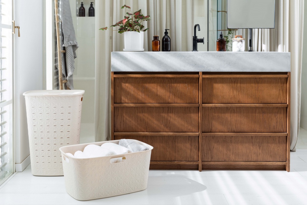 Кошик для білизни Curver Softex 56 л кремовий