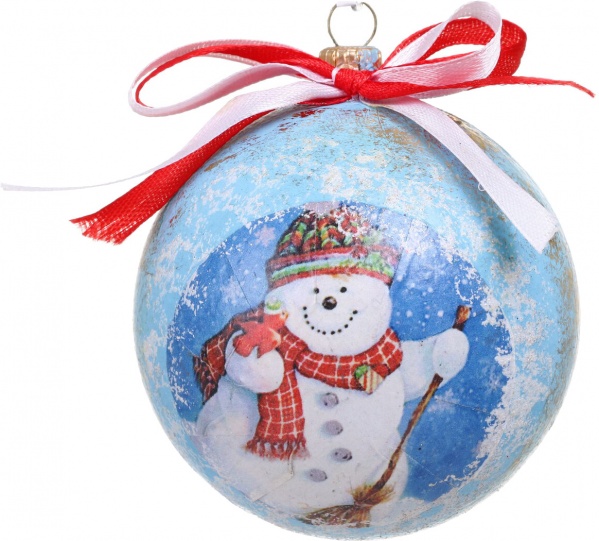 Шар новогодний Декупаж d 80 мм в ассортименте