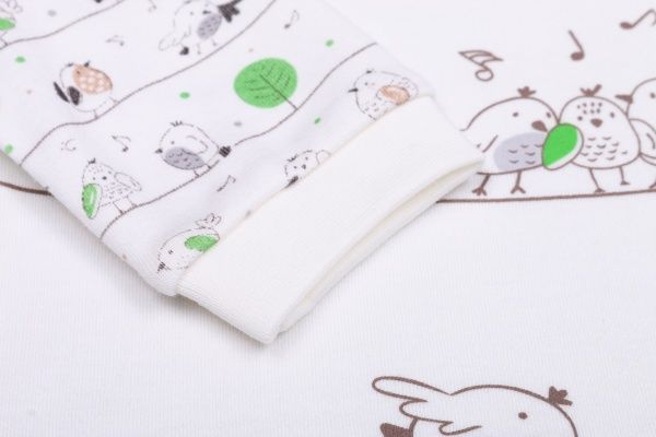 Боди детское унисекс Baby Veres Funy sparrows цельный р.68 молочный 