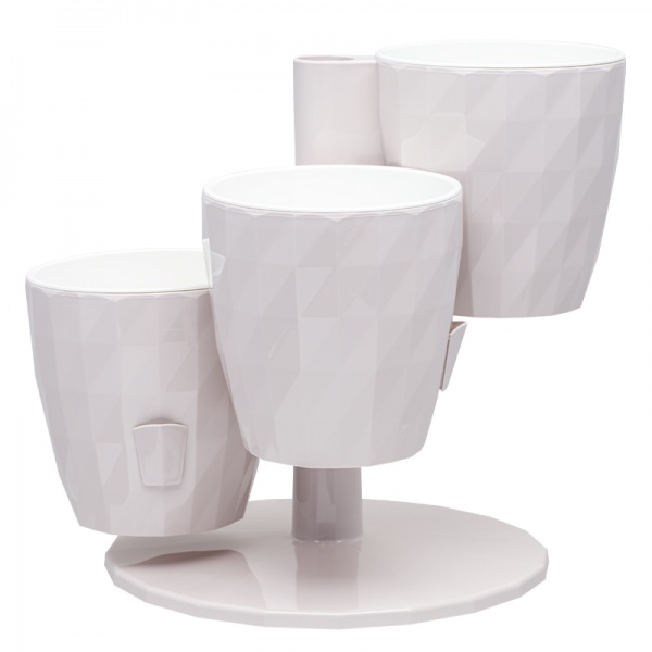 Кашпо Ruby Трио круглый 1 л бежевый с розовым (КШ-5868) 