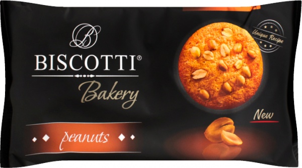 Печенье Biscotti Бейкери с арахисом сдобное песочно-отсадное 150 г (4820216120158) 