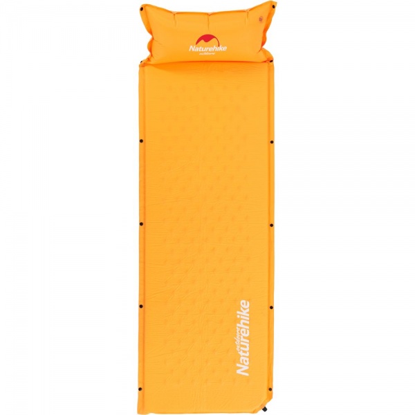Коврик туристический Naturehike самонадувающийся с подушкой NH15Q002-D, 25мм, оранжевый