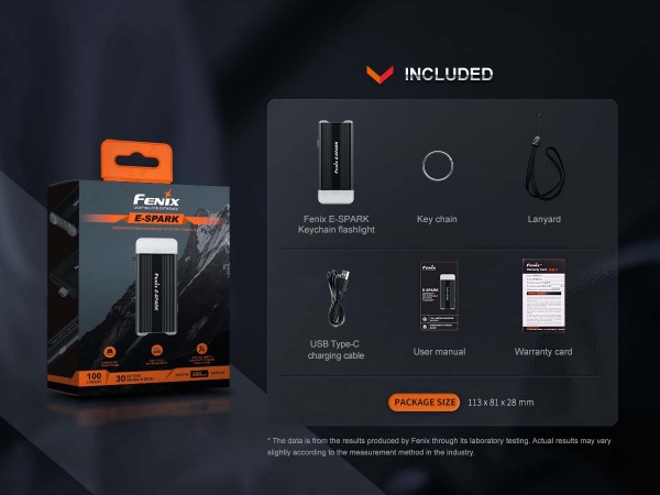Фонарик Fenix брелок ручний E-SPARK, 100лм
