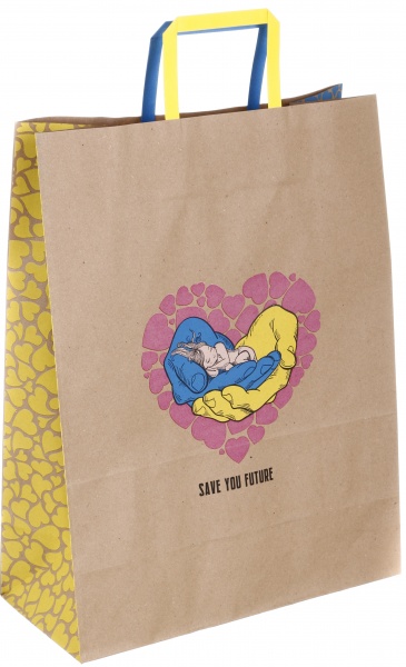 Пакет паперовий з ручками бурий KGB 324215 32х15х42 см в асортименті Art studio of happiness