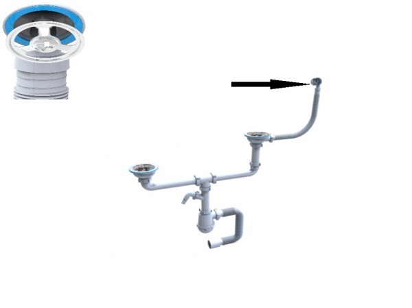 Сифон Water House Лотос-Мийка - BIG-DUPLEX-UNIVER- CERAMICS MDUC-312S