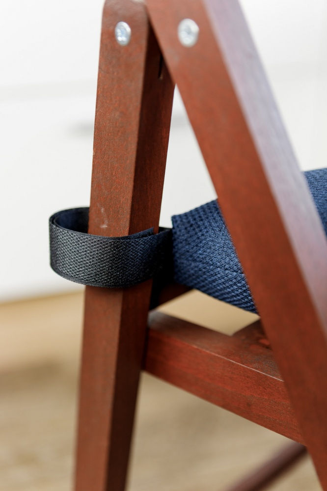 Подушка на стул 40х40 см LEON синяя на липучке Прованс