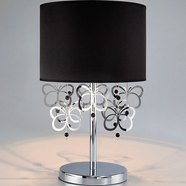 Настольная лампа декоративная Strotskis Papillon 1x40 Вт E14 хром/черный 01094/1 