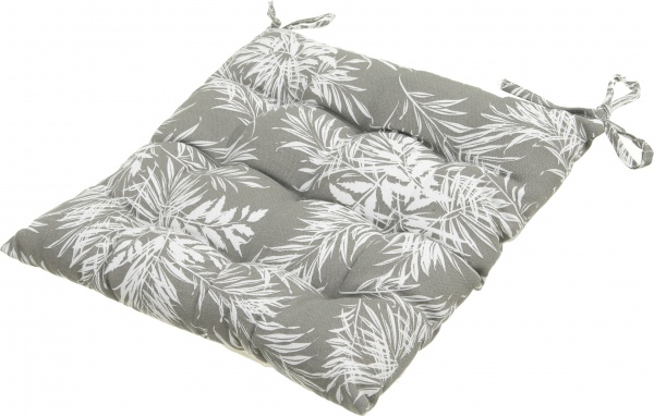 Подушка на стул Листья серая 37х37см Luna