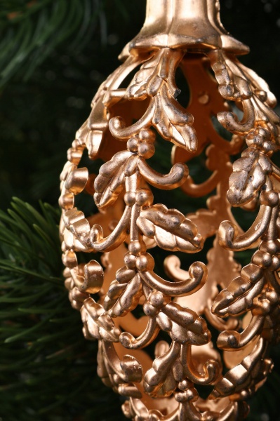 Декоративна підвіска Бурулька 5x15 см золотий NY21041