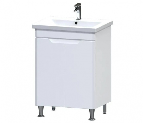 Тумба на ножках Aquarius Lion белый с умывальником Комо 60