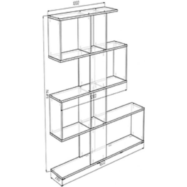 Полиця Тулуза 1600x1485x276 мм дуб тахо/білий 