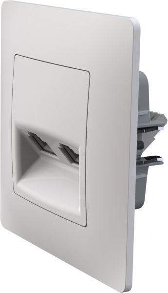 Розетка компьютерная двойная Plank Electrotechnic Classic/Nordic белый PLK0741031