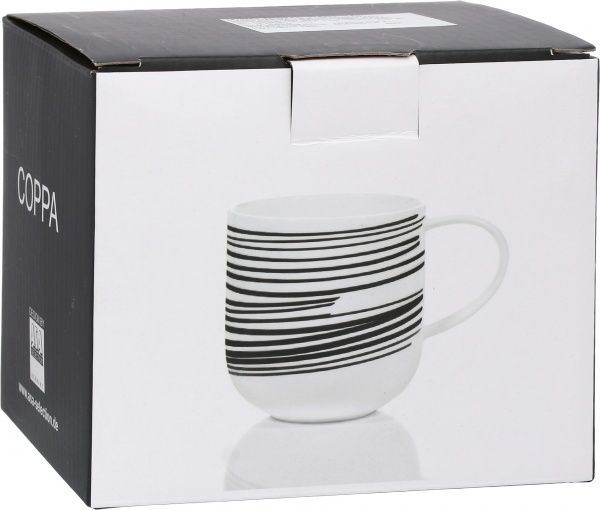 Чашка для чаю Coppa 400 мл чорні лінії 19105014 ASA