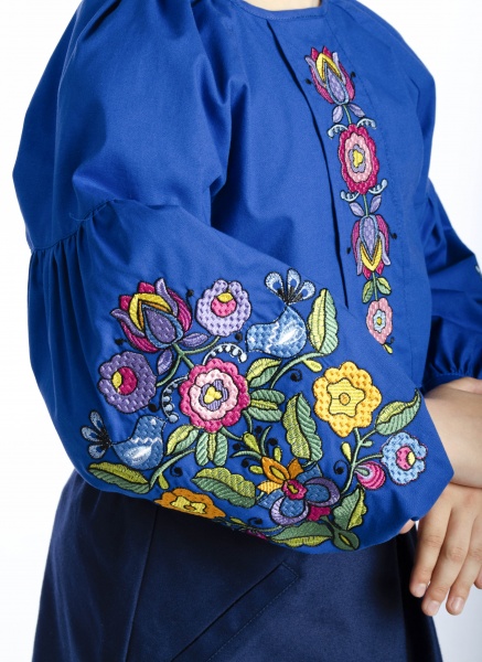 Вышиванка для девочек Эдельвика р.110 синий 50-23/00 