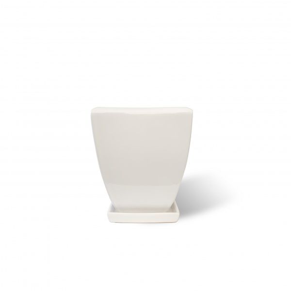 Горшок керамический Резон Конус квадратный 1,1л белый 