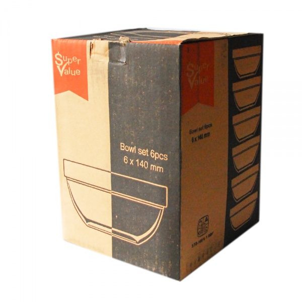 Набір салатників скляних 140 мм 6 шт. Super Value