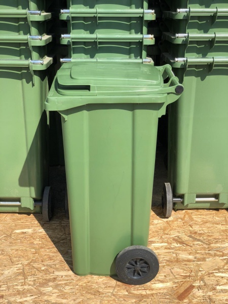 Контейнер Plastik Gogic для збору та зберігання твердих побутових відходів Преміум 120 л зелений