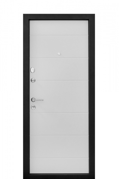 Двері вхідні Міністерство дверей КС (квартира) дуб грифель / пломбір горизонт 2050х860 мм ліві