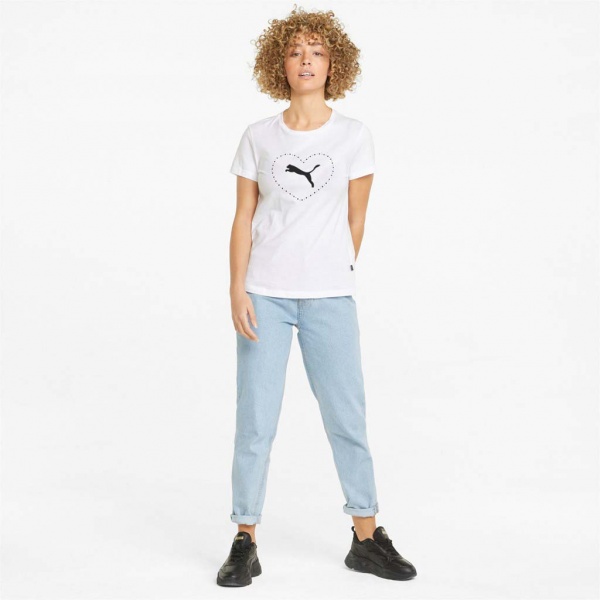 Футболка Puma VALENTINE'S DAY GRAPHIC TEE 84840802 р.2XS білий