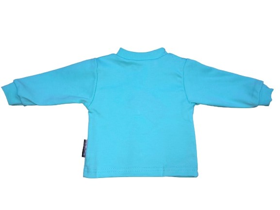 Кофтинка дитяча унісекс Bambinelli р.56 бірюзовий із принтом Кф301-5 