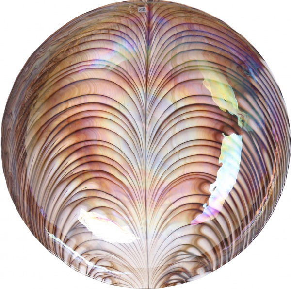 Блюдо Yalos Murano FILIGRANA MARRONE 9 см слонова кістка з коричневою філігранню та перламутровим ефектом 