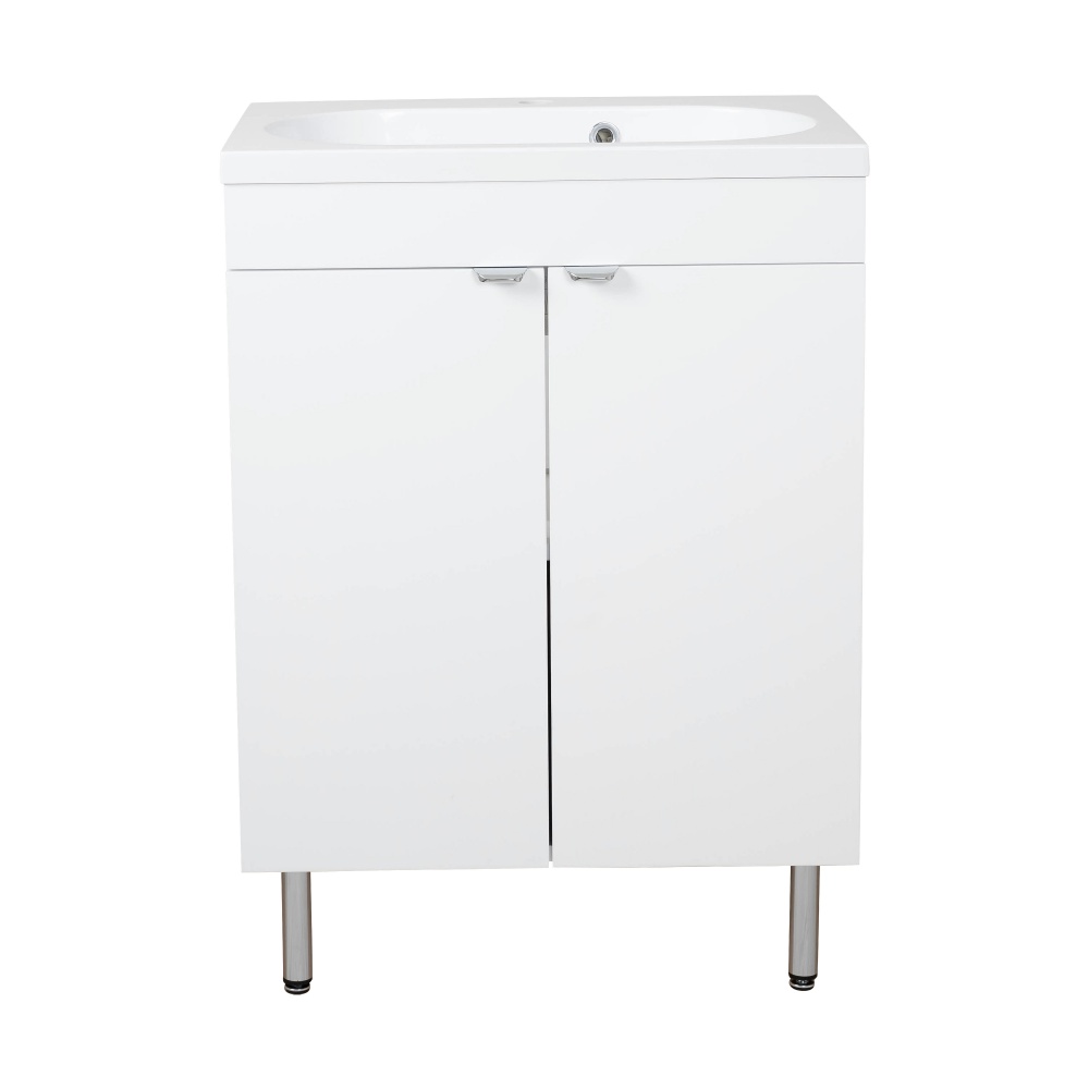 Тумба RIO (білий мат) з умивальником Status 60 см