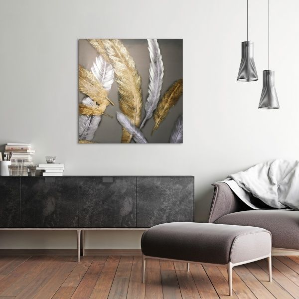 Картина Перья 80x80 см 