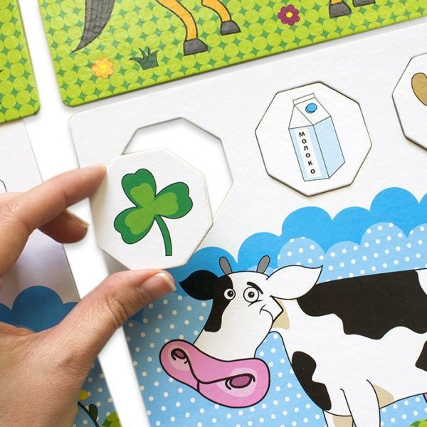 Пазли картонні Ранок Хто живе на фермі: IQ-club для малюків .