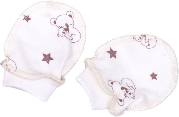 Рукавички Bambinelli 0-3 місяці Ведмедик білий із малюнком 