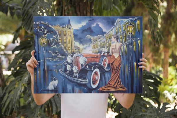 Картина Дівчина в червоному 59,4x42 см Posterclub 