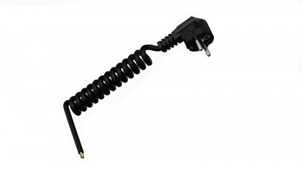 Шнур мережевий з вилкою багатожильний Одескабель H05VV-F Ч15-12,75-1,5 спіраль 1,5 мідь 